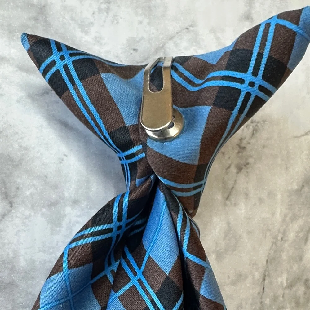 Cherokee Kids Blue and Black Checkered Tie